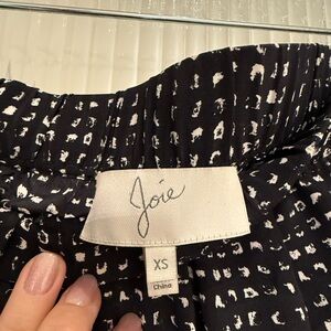 Joie Black & White Silk Pants